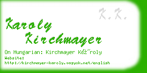 karoly kirchmayer business card